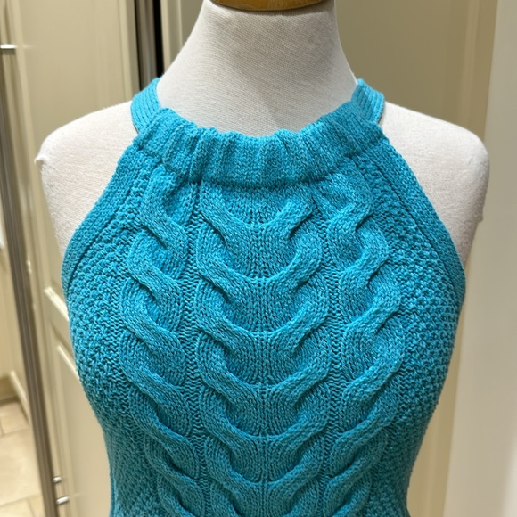 Pilcro Turquoise Cable knit halter top sweater - Picture 9 of 11